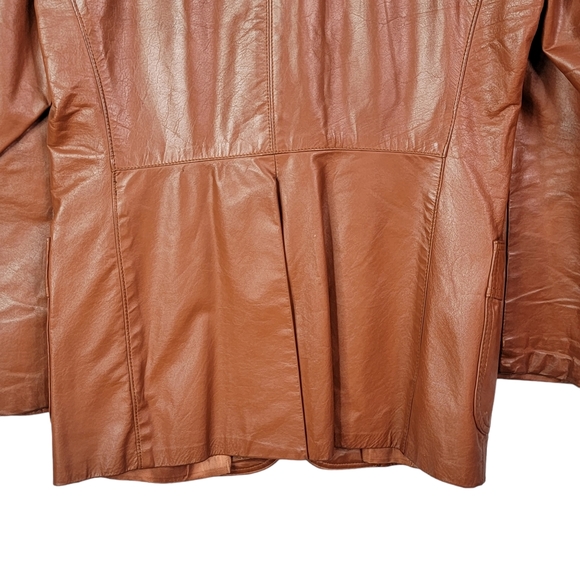 Sheplers Vintage Western Wear Genuine Leather Vented Mod Length Brwon Jacket 40 - Picture 11 of 16
